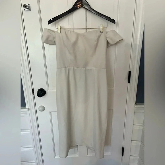 Dress the Population Off White Bailey Off the Shoulder Dress Size Large - Picture 2 of 7